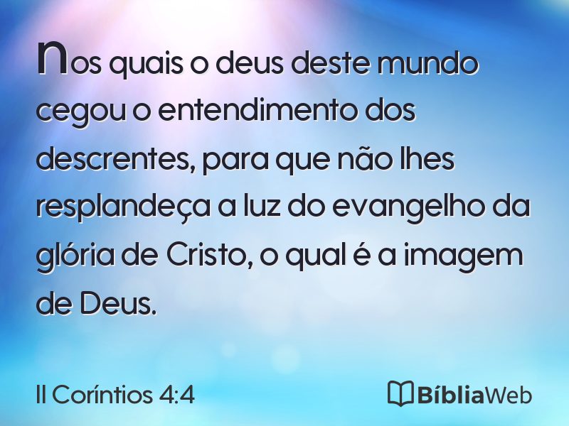 II Coríntios 4:4 em imagem para compartilhar