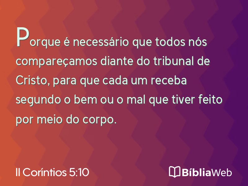 II Coríntios 5:10 em imagem para compartilhar