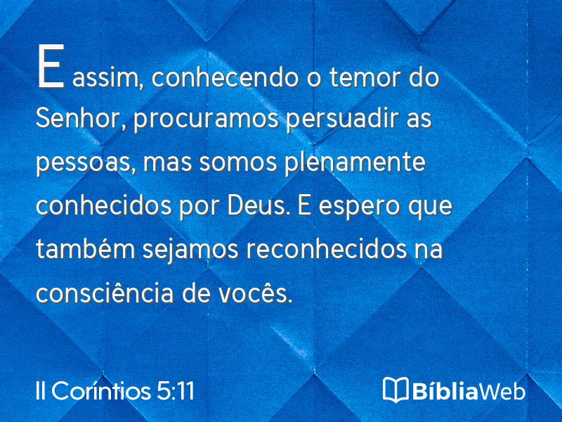 II Coríntios 5:11 em imagem para compartilhar