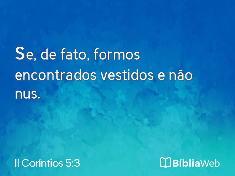 II Coríntios 5:3 em imagem para compartilhar