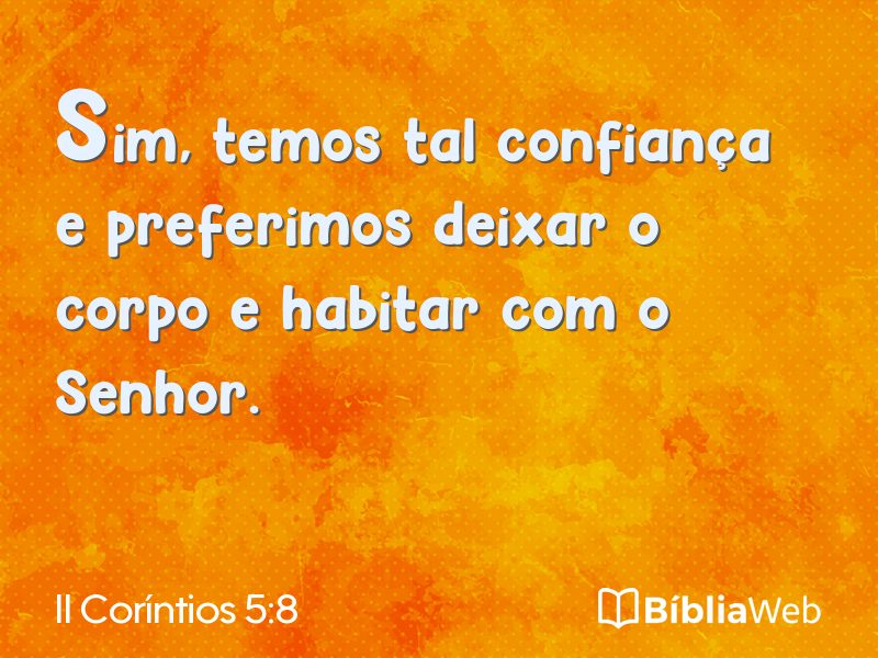 II Coríntios 5:8 em imagem para compartilhar
