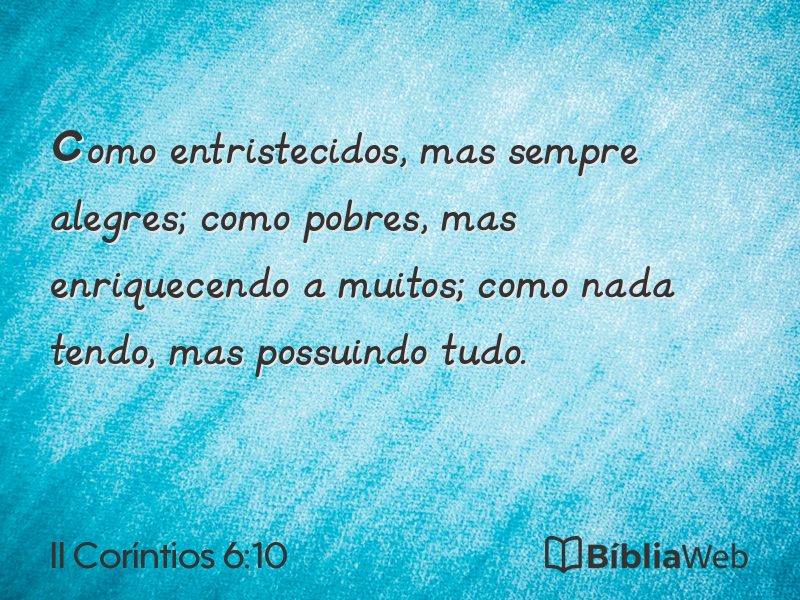II Coríntios 6:10 em imagem para compartilhar
