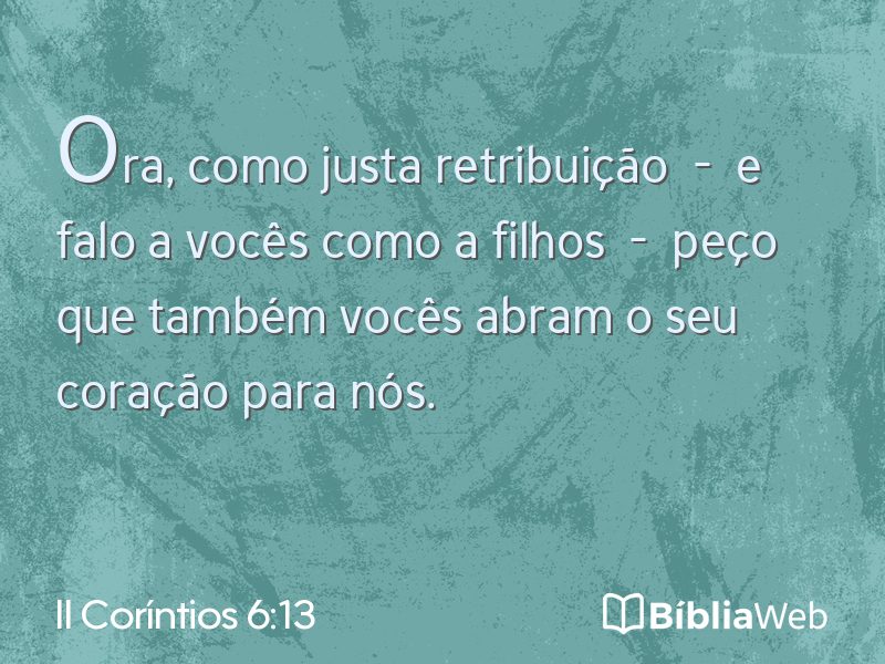 II Coríntios 6:13 em imagem para compartilhar