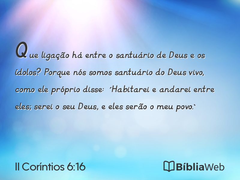 II Coríntios 6:16 em imagem para compartilhar