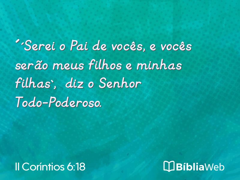 II Coríntios 6:18 em imagem para compartilhar