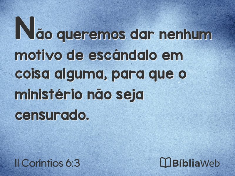 II Coríntios 6:3 em imagem para compartilhar