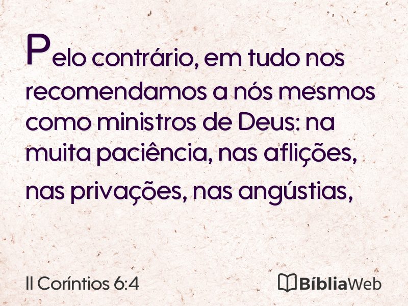 II Coríntios 6:4 em imagem para compartilhar