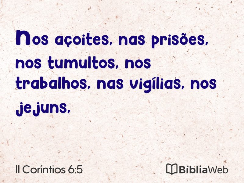 II Coríntios 6:5 em imagem para compartilhar
