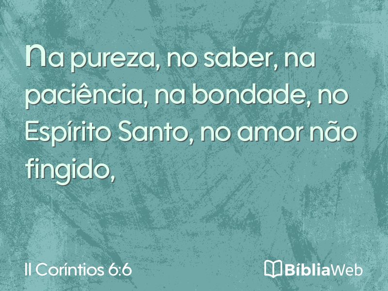 II Coríntios 6:6 em imagem para compartilhar