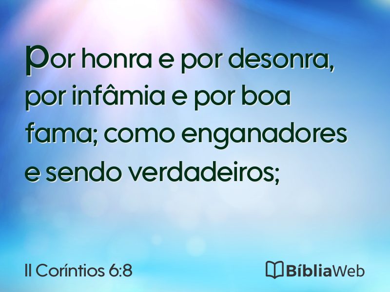 II Coríntios 6:8 em imagem para compartilhar