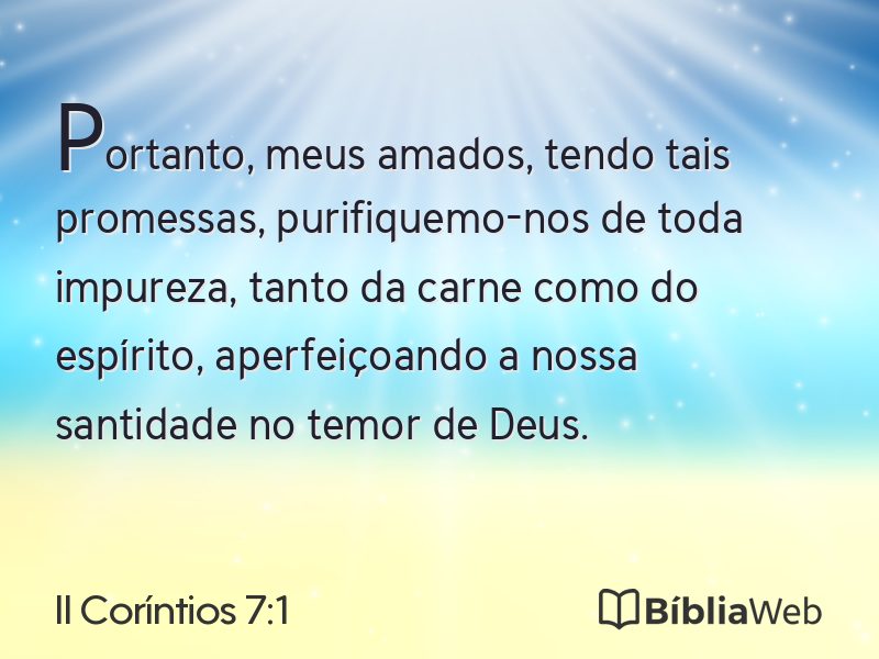 II Coríntios 7:1 em imagem para compartilhar