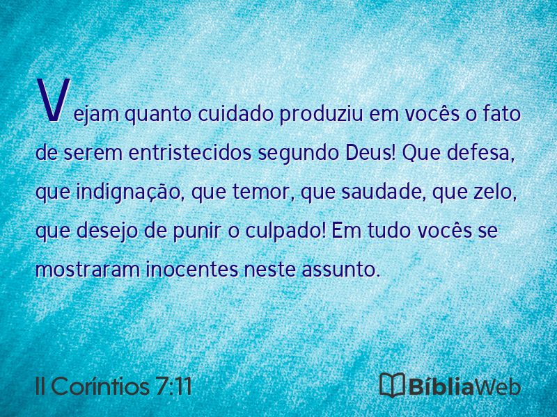 II Coríntios 7:11 em imagem para compartilhar