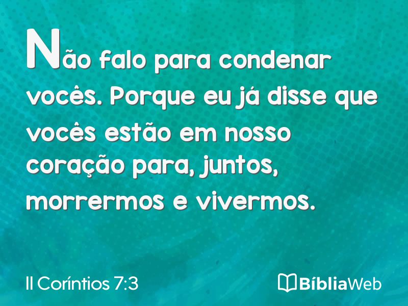 II Coríntios 7:3 em imagem para compartilhar