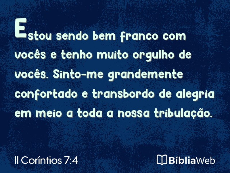 II Coríntios 7:4 em imagem para compartilhar