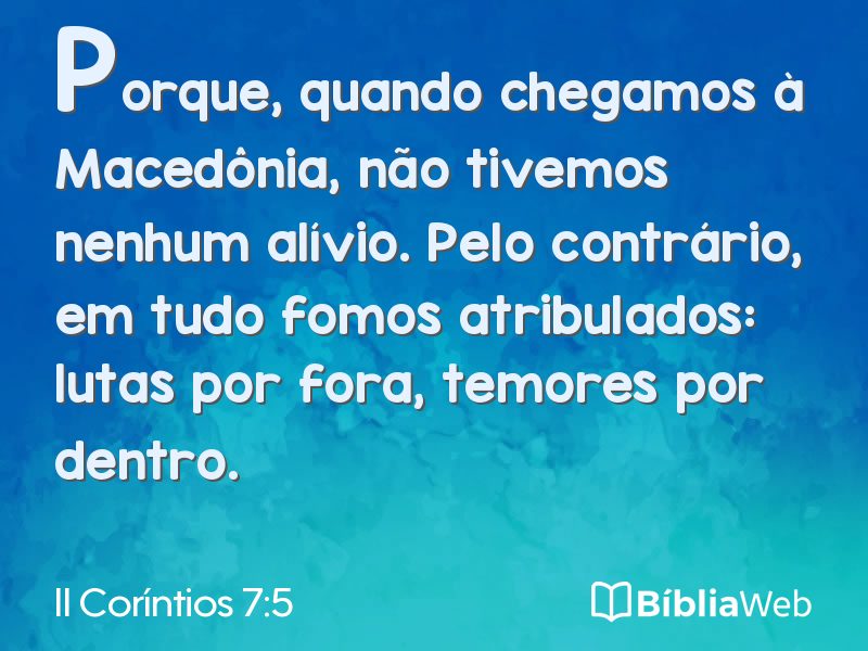 II Coríntios 7:5 em imagem para compartilhar