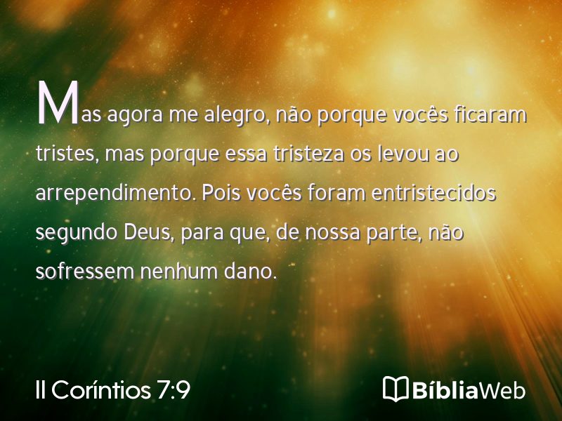 II Coríntios 7:9 em imagem para compartilhar