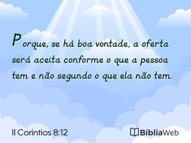 II Coríntios 8:12 em imagem para compartilhar