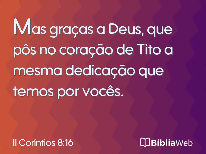 II Coríntios 8:16 em imagem para compartilhar