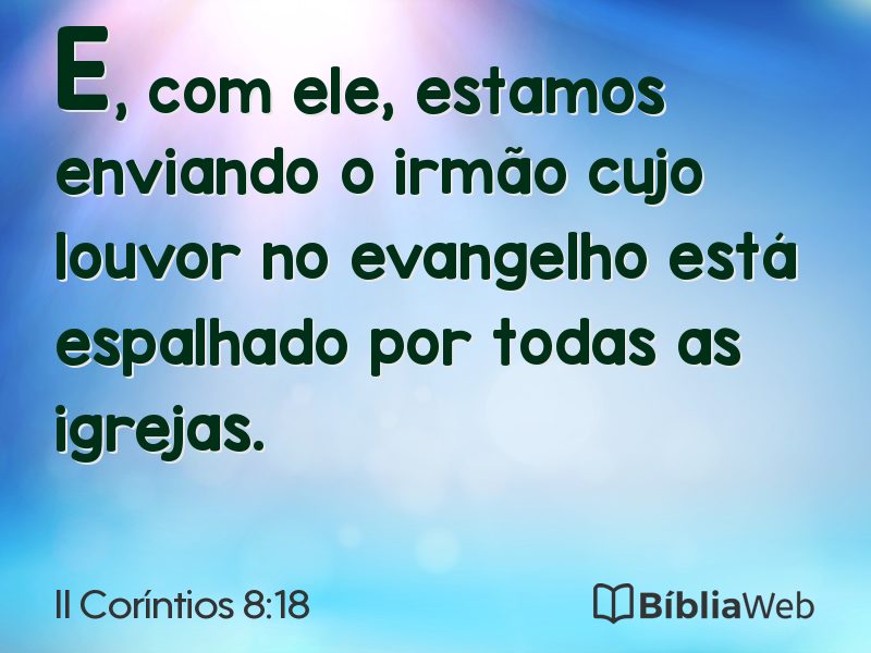 II Coríntios 8:18 em imagem para compartilhar