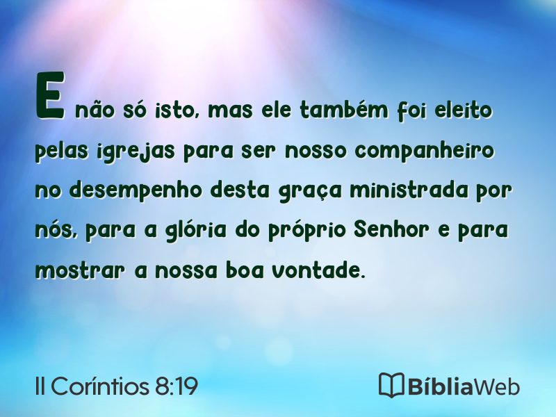 II Coríntios 8:19 em imagem para compartilhar