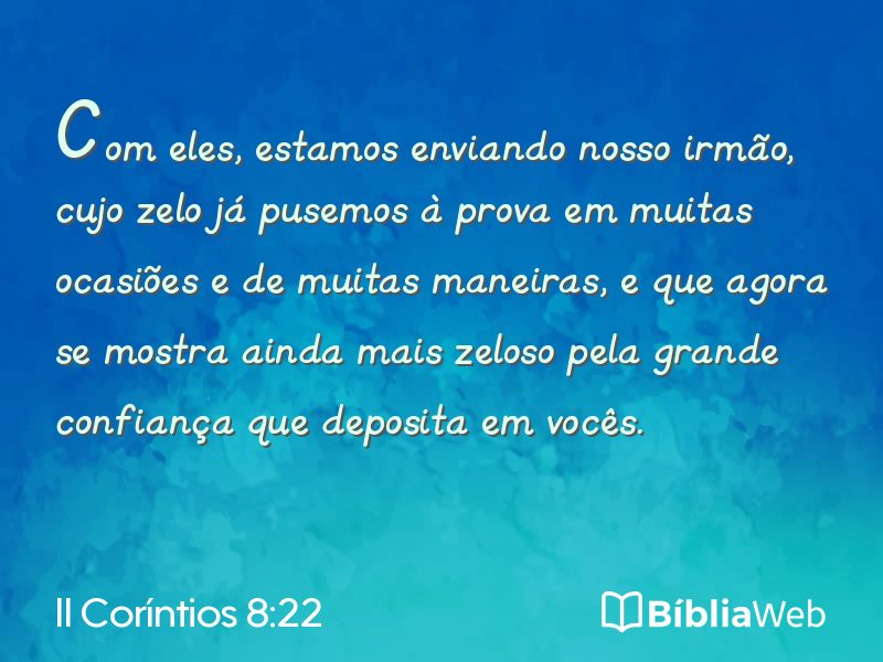 II Coríntios 8:22 em imagem para compartilhar