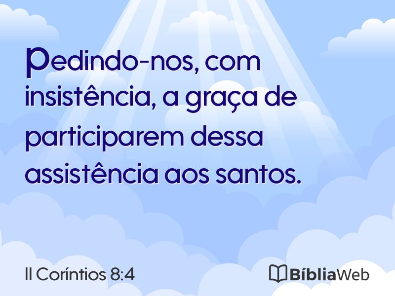 II Coríntios 8:4 em imagem para compartilhar