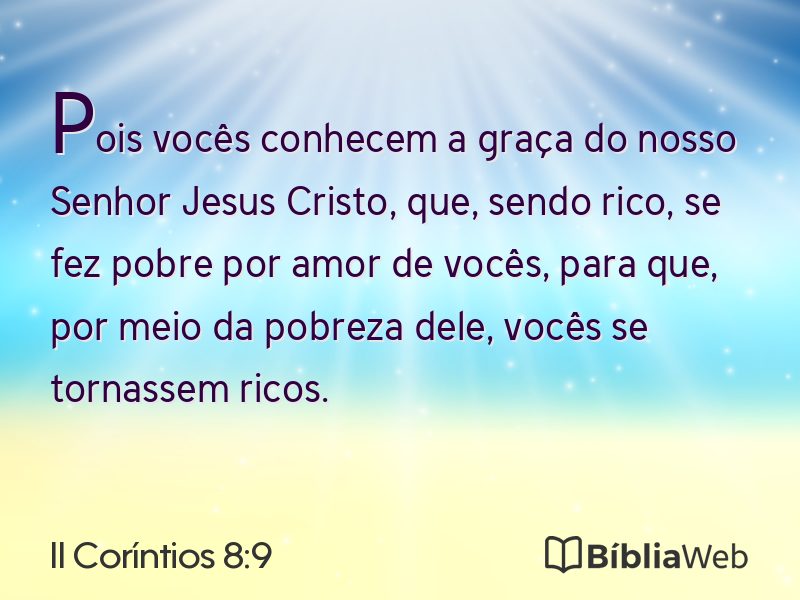 II Coríntios 8:9 em imagem para compartilhar