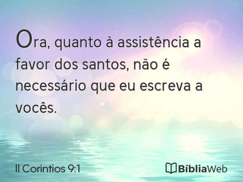 II Coríntios 9:1 em imagem para compartilhar