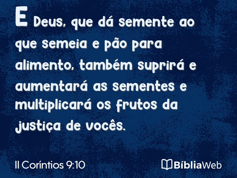 II Coríntios 9:10 em imagem para compartilhar