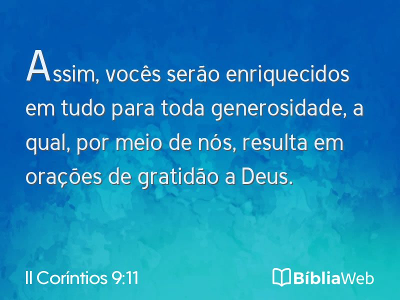 II Coríntios 9:11 em imagem para compartilhar