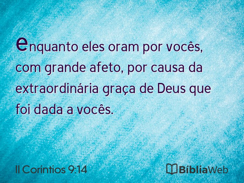 II Coríntios 9:14 em imagem para compartilhar