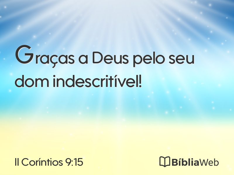 II Coríntios 9:15 em imagem para compartilhar