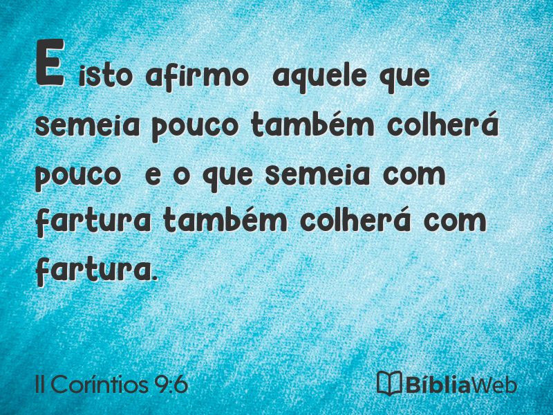 II Coríntios 9:6 em imagem para compartilhar