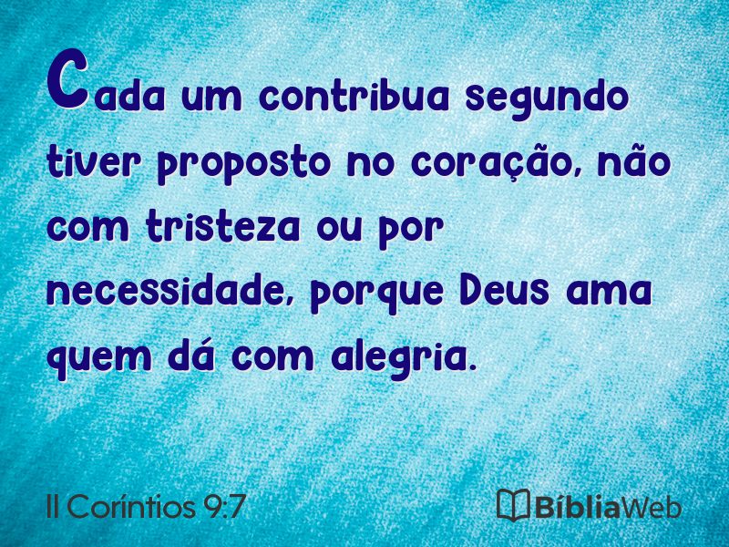 II Coríntios 9:7 em imagem para compartilhar