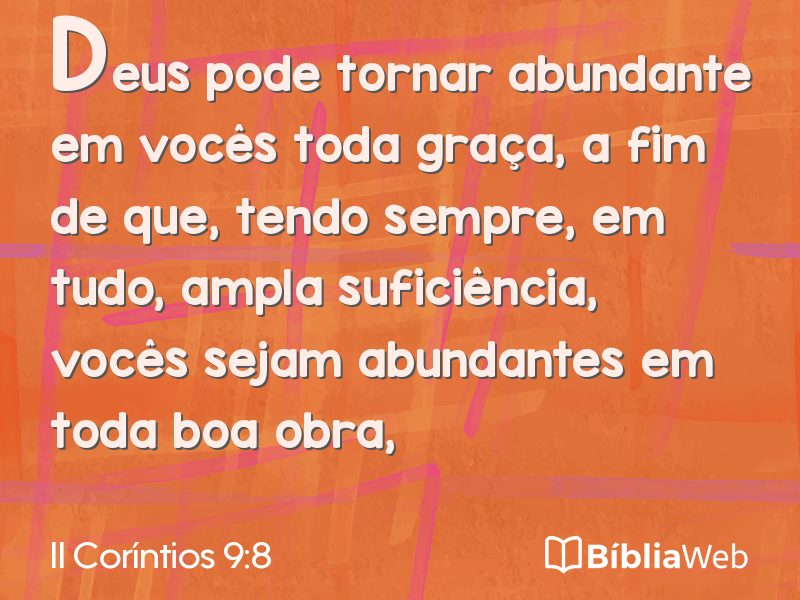 II Coríntios 9:8 em imagem para compartilhar