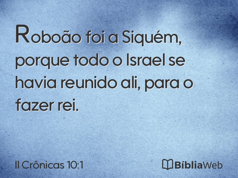 II Crônicas 10:1 em imagem para compartilhar