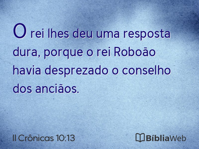 II Crônicas 10:13 em imagem para compartilhar
