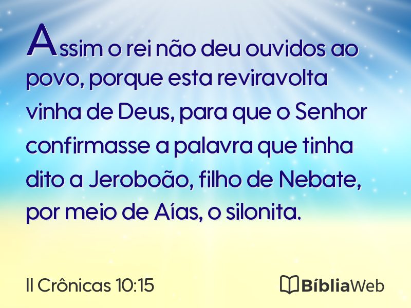 II Crônicas 10:15 em imagem para compartilhar