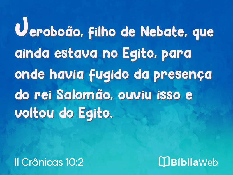 II Crônicas 10:2 em imagem para compartilhar