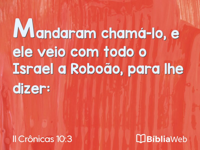II Crônicas 10:3 em imagem para compartilhar
