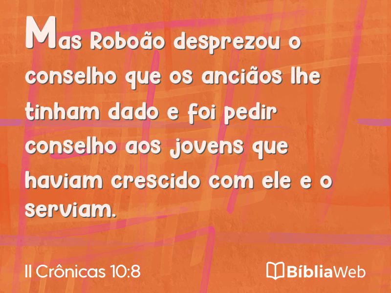 II Crônicas 10:8 em imagem para compartilhar