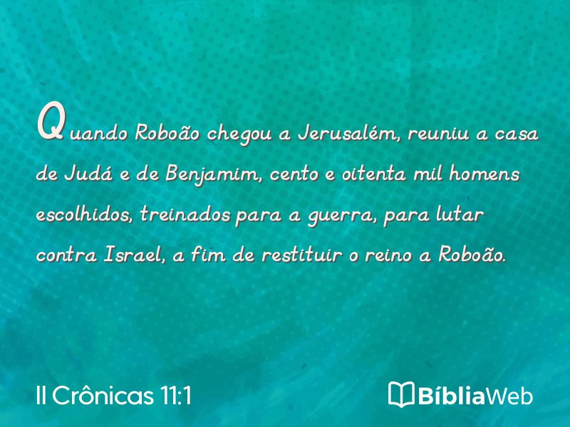 II Crônicas 11:1 em imagem para compartilhar