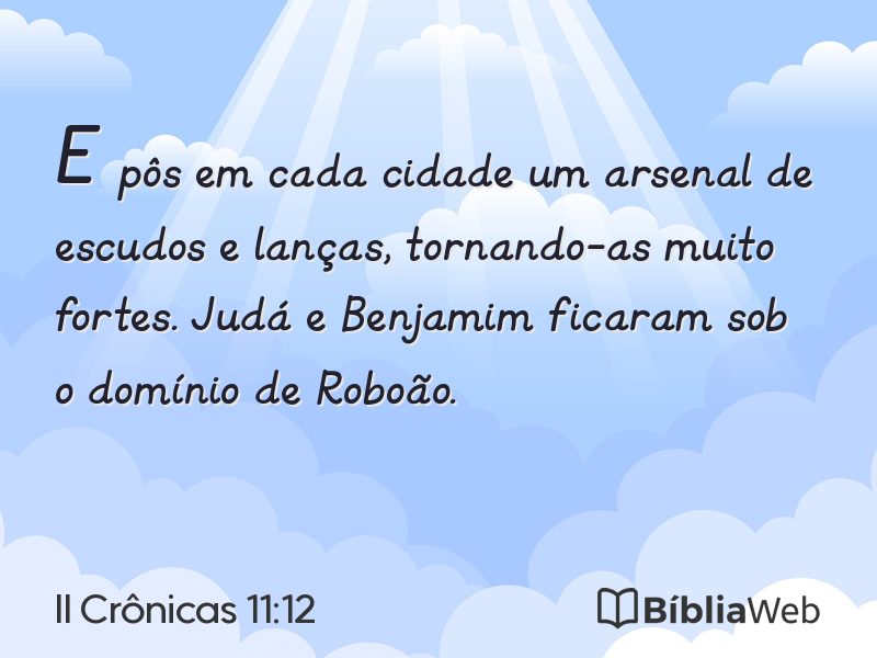 II Crônicas 11:12 em imagem para compartilhar