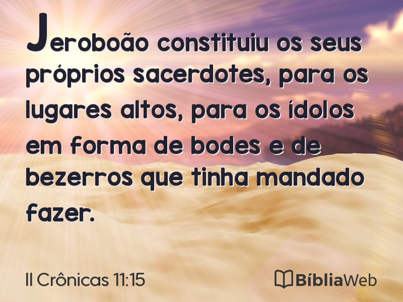 II Crônicas 11:15 em imagem para compartilhar