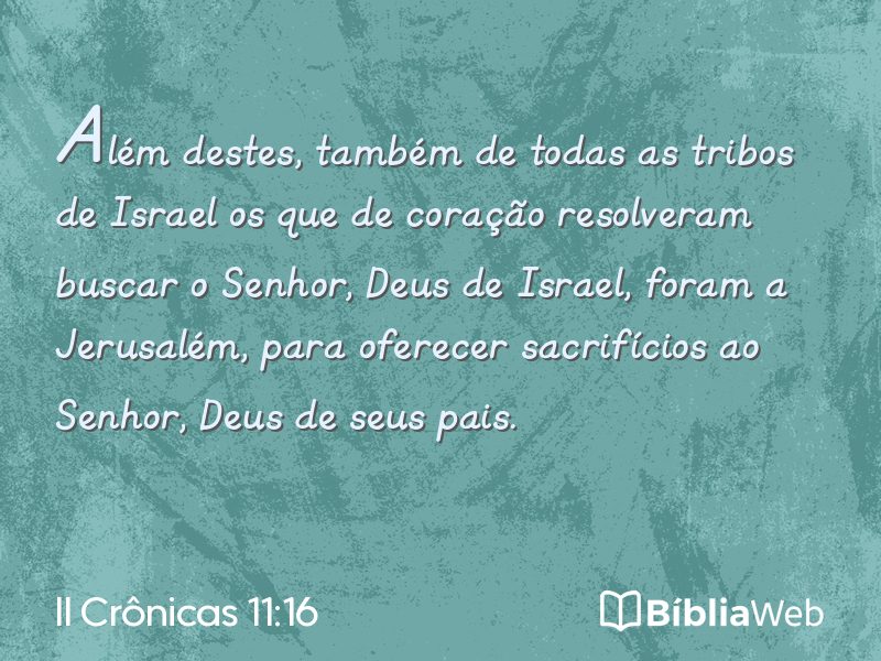 II Crônicas 11:16 em imagem para compartilhar