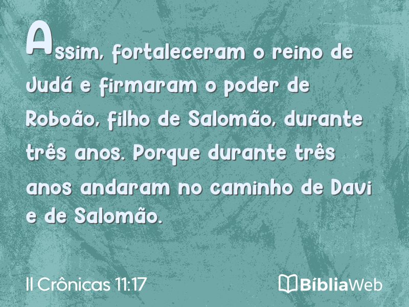 II Crônicas 11:17 em imagem para compartilhar