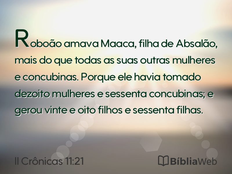 II Crônicas 11:21 em imagem para compartilhar