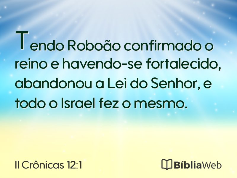 II Crônicas 12:1 em imagem para compartilhar