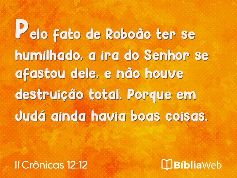 II Crônicas 12:12 em imagem para compartilhar