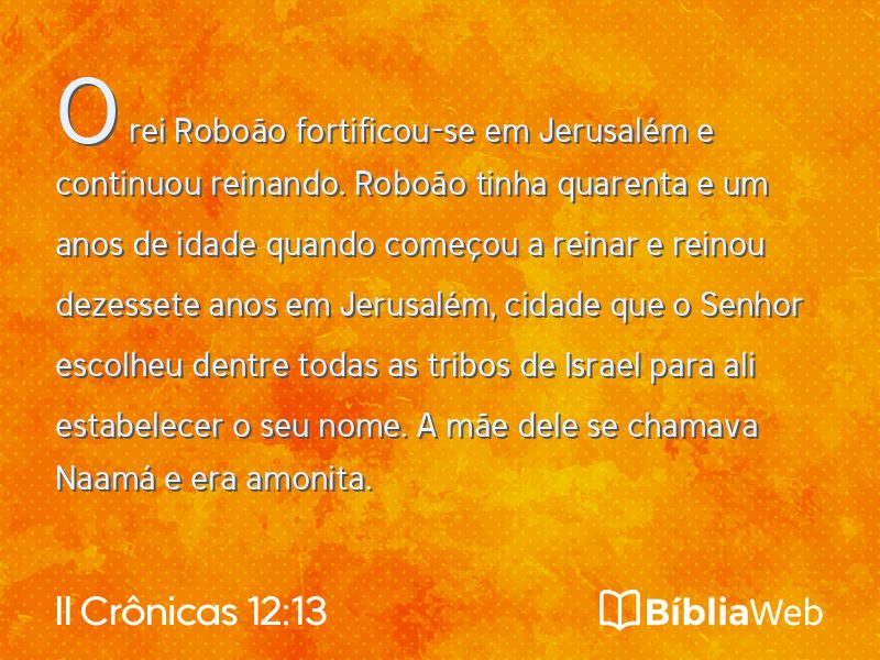 II Crônicas 12:13 em imagem para compartilhar